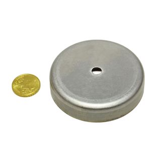 Ferrit-Topfmagnete mit Zylinderbohrung 63 mm | Ferrit, Edelstahl