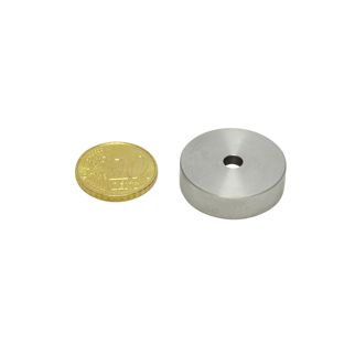 SmCo-Topfmagnete mit Zylinderbohrung, Edelstahlgehäuse 25 mm
