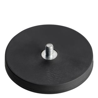 Gummierte Magnete mit Gewinde schwarz  | 43 mm | M4x6 mm 