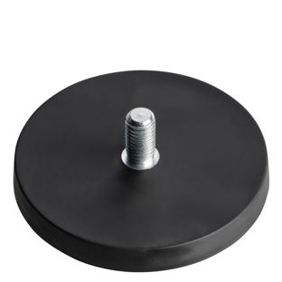 Gummierte Magnete mit Gewinde schwarz  | 66 mm | M8x15 mm 