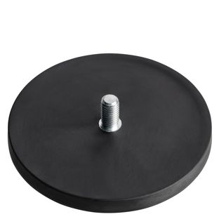 Gummierte Magnete mit Gewinde schwarz  | 88 mm | M8x15 mm 