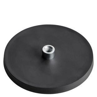 Gummierte Magnete mit Gewindebuchse schwarz  | 88 mm | M8 