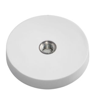 Gummierte Magnete mit Innengewinde 31 mm | weiß