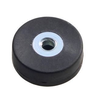 Gummierte Magnete mit Innengewinde schwarz  | 18 mm