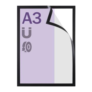 Magnetrahmen A3, selbstklebend schwarz  | randklebend (best price) 