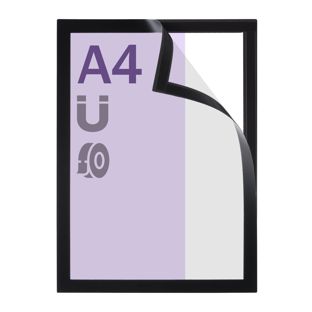 Magnetrahmen A4, selbstklebend schwarz  | randklebend (best price) 