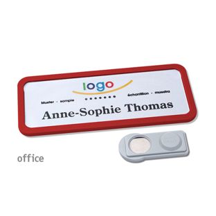 Namensschilder OFFICE, magnetisch 75 x 27 mm  | rot  | smag® Magnet 