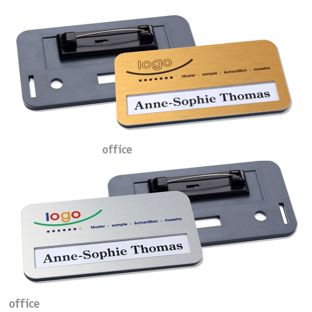 Namensschilder office alu-print Nadel 