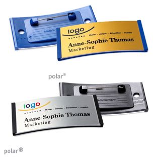 Namensschilder polar® alu-complete Nadel 