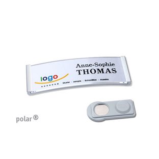 Namensschilder OFFICE, magnetisch 75 x 27 mm  | transparent  | smag® Magnet 