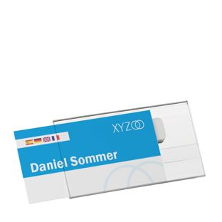 Namensschilder Acryl CLEAR, magnetisch 75 x 40 mm 