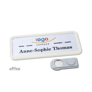 Namensschilder OFFICE, magnetisch 75 x 27 mm  | weiß  | smag® Magnet 
