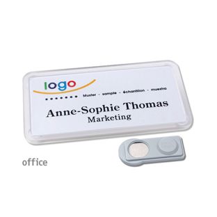 Namensschilder OFFICE, magnetisch 75 x 37 mm  | transparent  | smag® Magnet 