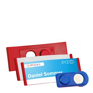 Namensschilder FORUM, magnetisch 65 x 30 mm  | rot 