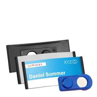 Namensschilder FORUM, magnetisch schwarz | 75 x 32 mm