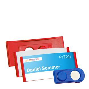 Namensschilder FORUM, magnetisch 75 x 32 mm  | rot 