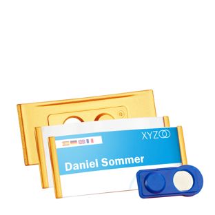 Namensschilder FORUM, magnetisch 75 x 32 mm  | gold 