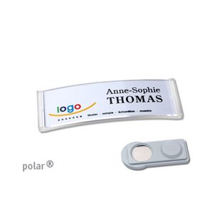 Namensschilder polar®, magnetisch 64 x 22 mm  | transparent  | smag® Magnet 