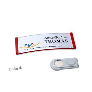 Namensschilder polar®, magnetisch 64 x 22 mm  | rot  | smag® Magnet 