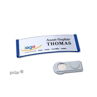 Namensschilder polar®, magnetisch 64 x 22 mm  | blau  | smag® Magnet 