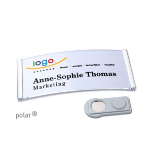 Namensschilder polar®, magnetisch 74 x 34 mm  | chrom  | smag® Magnet 