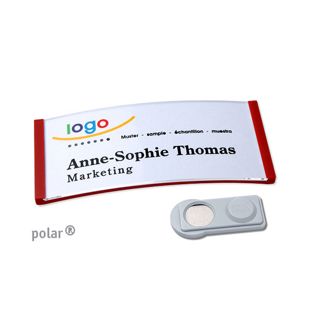 Namensschilder polar®, magnetisch 74 x 34 mm  | rot  | smag® Magnet 