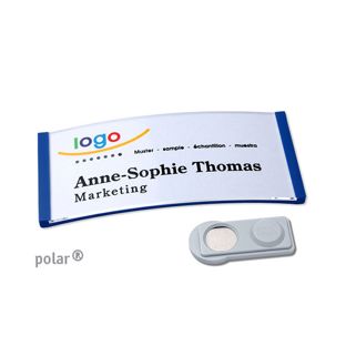 Namensschilder polar®, magnetisch 74 x 34 mm  | blau  | smag® Magnet 