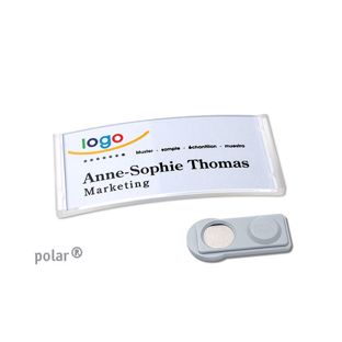 Namensschilder polar®, magnetisch 65 x 30 mm  | transparent  | smag® Magnet 