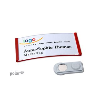 Namensschilder polar®, magnetisch 65 x 30 mm  | rot  | smag® Magnet 