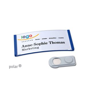 Namensschilder polar®, magnetisch 65 x 30 mm  | blau  | smag® Magnet 