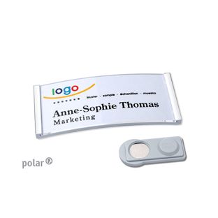 Namensschilder polar®, magnetisch 65 x 30 mm  | chrom  | smag® Magnet 
