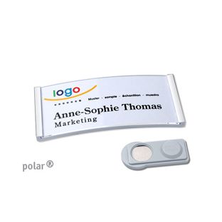Namensschilder polar®, magnetisch 65 x 30 mm  | edelstahl  | smag® Magnet 