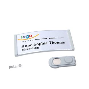 Namensschilder polar®, magnetisch 65 x 30 mm  | hellgrau  | smag® Magnet 