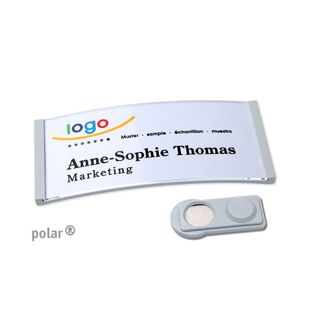 Namensschilder polar®, magnetisch 74 x 34 mm  | hellgrau  | smag® Magnet 