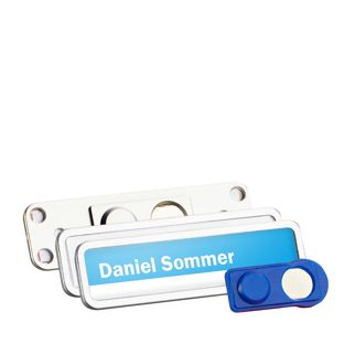Namensschilder TEAM, magnetisch 75 x 17 mm  | silber 