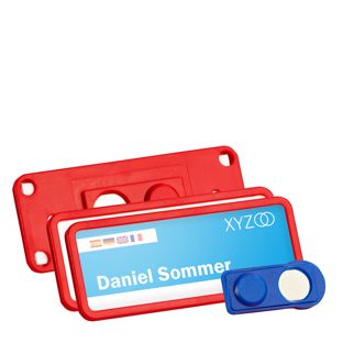 Namensschilder TEAM, magnetisch 75 x 27 mm  | rot 