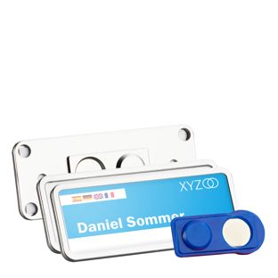 Namensschilder TEAM, magnetisch 75 x 27 mm  | silber 