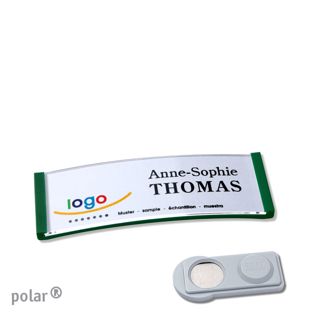 Namensschilder polar®, magnetisch smag® Magnet | grün | 64 x 22 mm