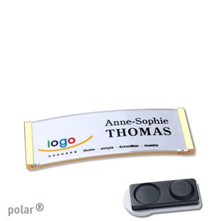 Namensschilder polar®, magnetisch smag® Magnet, extra stark | gold | 64 x 22 mm
