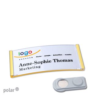 Namensschilder polar®, magnetisch smag® Magnet | gold | 65 x 30 mm