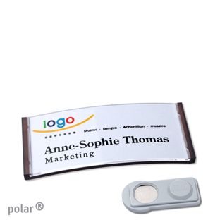 Namensschilder polar®, magnetisch smag® Magnet | transluzent, anthrazit | 65 x 30 mm