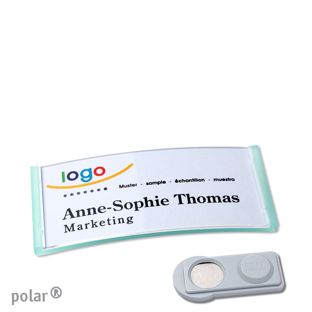 Namensschilder polar®, magnetisch smag® Magnet | transluzent, grün | 65 x 30 mm