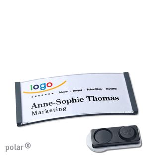 Namensschilder polar®, magnetisch smag® Magnet, extra stark | anthrazit | 65 x 30 mm