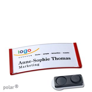 Namensschilder polar®, magnetisch smag® Magnet, extra stark | rot | 65 x 30 mm