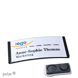 Namensschilder polar®, magnetisch smag® Magnet, extra stark | schwarz | 65 x 30 mm