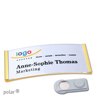 Namensschilder polar®, magnetisch smag® Magnet | gold | 74 x 34 mm