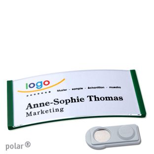 Namensschilder polar®, magnetisch smag® Magnet | grün | 74 x 34 mm