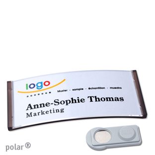 Namensschilder polar®, magnetisch smag® Magnet | transluzent, anthrazit | 74 x 34 mm