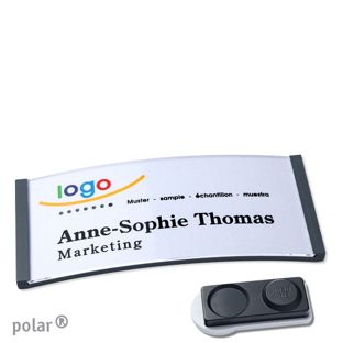 Namensschilder polar®, magnetisch smag® Magnet, extra stark | anthrazit | 74 x 34 mm