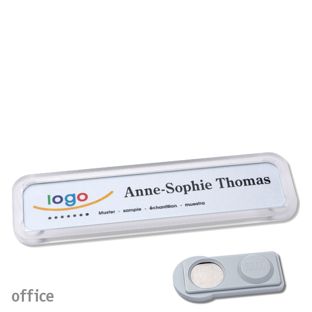 Namensschilder OFFICE, magnetisch smag® Magnet | transparent | 75 x 17 mm
